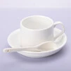 КАВОВА ЧАШКА З БЛЮДЦЕМ І ЛОЖКОЮ ДЛЯ СУБЛІМАЦІЇ БІЛА 130мл - 1
