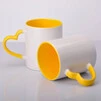 ЧАШКА СУБЛІМАЦІЙНА КОЛЬОРОВА ВСЕРЕДИНІ І РУЧКА LOVE ЖОВТА - 2