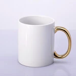 ЧАШКА ДЛЯ СУБЛІМАЦІЇ БІЛА ІЗ ЗОЛОТОЮ РУЧКОЮ