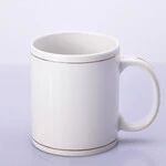 ЧАШКА ДЛЯ СУБЛІМАЦІЇ БІЛА ІЗ ЗОЛОТИМИ ОБОДКАМИ- 008-З