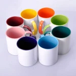 ЧАШКИ СУБЛІМАЦІЙНІ КОЛЬОРОВІ ВСЕРЕДИНІ І РУЧКА АССОРТІ 36шт