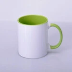 ЧАШКА СУБЛІМАЦІЙНА КОЛЬОРОВА ВСЕРЕДИНІ І РУЧКА (САЛАТОВА)