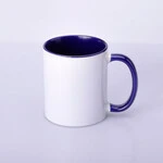ЧАШКА СУБЛІМАЦІЙНА КОЛЬОРОВА ВСЕРЕДИНІ І РУЧКА (КОБАЛЬТ)