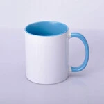 ЧАШКА СУБЛІМАЦІЙНА КОЛЬОРОВА ВСЕРЕДИНІ І РУЧКА (Блакитна)