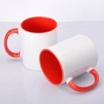 ЧАШКА СУБЛІМАЦІЙНА КОЛЬОРОВА ВСЕРЕДИНІ І РУЧКА (ЧЕРВНА)