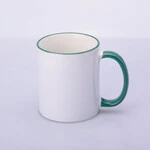 ЧАШКА СУБЛІМАЦІЙНА КОЛЬОРОВИЙ ОБІДОК І РУЧКА (ЗЕЛЕНА)