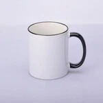 ЧАШКА СУБЛІМАЦІЙНА КОЛЬОРОВИЙ ОБІДОК І РУЧКА (ЧОРНА)