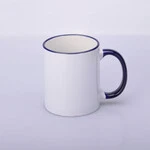 ЧАШКА СУБЛІМАЦІЙНА КОЛЬОРОВИЙ ОБІДОК І РУЧКА (КОБАЛЬТ)