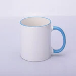 ЧАШКА СУБЛІМАЦІЙНА КОЛЬОРОВИЙ ОБІДОК І РУЧКА (БЛАКИТНА)