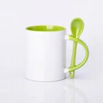 ЧАШКА СУБЛІМАЦІЙНА КОЛЬОРОВА ВСЕРЕДИНІ З ЛОЖКОЮ САЛАТОВА