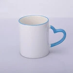 ЧАШКА СУБЛІМАЦІЙНА КОЛЬОРОВИЙ ОБІДОК І РУЧКА LOVE БЛАКИТНИЙ