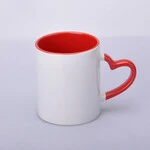 ЧАШКА СУБЛІМАЦІЙНА КОЛЬОРОВА ВСЕРЕДИНІ І РУЧКА LOVE ЧЕРВОНА