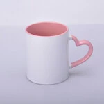 ЧАШКА СУБЛІМАЦІЙНА КОЛЬОРОВА ВСЕРЕДИНІ І РУЧКА LOVE РОЖЕВА