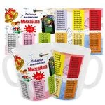 Чашка «Чашка в школу з таблицею множення та іменем»