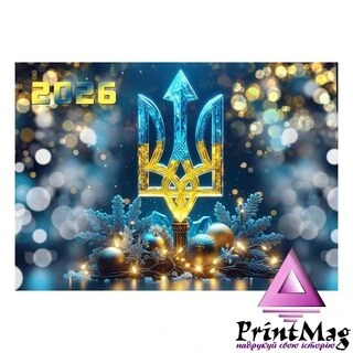 Квартальний календар на 2026 рік " Тризуб. Новорічне сяйво" К027
