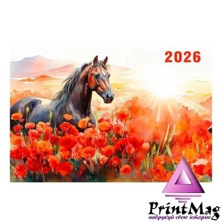 Квартальний календар на 2026 рік "Крізь маки. В акварельному стилі" К068