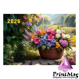 Квартальний календар на 2026 рік "Кошик квітів" К049