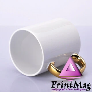 ЧАШКА ДЛЯ СУБЛІМАЦІЇ БІЛА ІЗ ЗОЛОТОЮ РУЧКОЮ