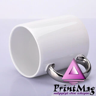 ЧАШКА ДЛЯ СУБЛІМАЦІЇ БІЛА З СРІБНОЮ РУЧКОЮ