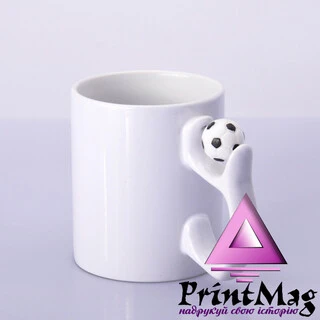 ЧАШКА ДЛЯ СУБЛІМАЦІЇ БІЛА З ФУТБОЛЬНИМ М'ЯЧЕМ