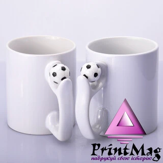 ЧАШКА ДЛЯ СУБЛІМАЦІЇ БІЛА З ФУТБОЛЬНИМ М'ЯЧЕМ