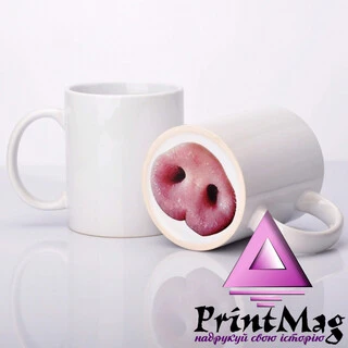 ЧАШКА ДЛЯ СУБЛІМАЦІЇ БІЛА З ПРИКОЛОМ 330мл (PIG))