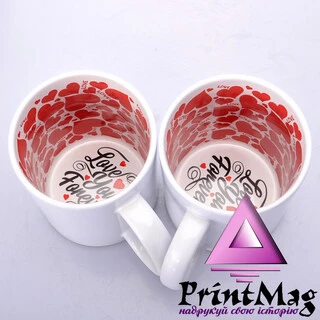 ЧАШКА ДЛЯ СУБЛІМАЦІЇ БІЛА З МАЛЮНОКОМ ВСЕРЕДИНІ 330мл (ЛЮБЛЮ ТЕБЕ НАЗАВЖДИ)