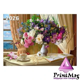 Квартальний календар на 2026 рік "Натюрморт з квітами " К051