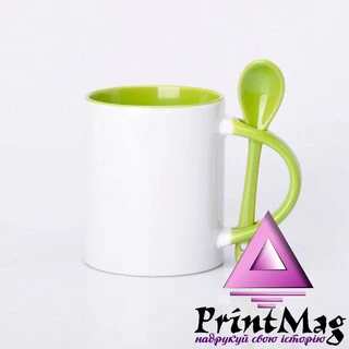 ЧАШКА СУБЛІМАЦІЙНА КОЛЬОРОВА ВСЕРЕДИНІ З ЛОЖКОЮ САЛАТОВА