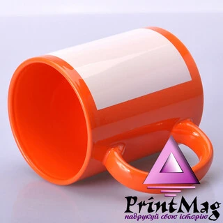 ЧАШКА СУБЛІМАЦІЙНА З БІЛИМ ПОЛЕМ ПОМАРАНЧЕВА