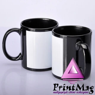 ЧАШКА СУБЛІМАЦІЙНА З БІЛИМ ПОЛЕМ ЧОРНА