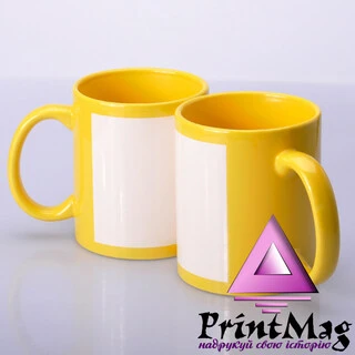 ЧАШКА СУБЛІМАЦІЙНА З БІЛИМ ПОЛЕМ ЖОВТА