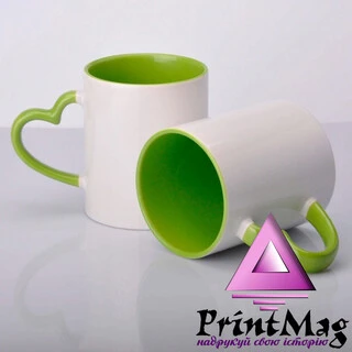 ЧАШКА СУБЛІМАЦІЙНА КОЛЬОРОВА ВСЕРЕДИНІ І РУЧКА LOVE САЛАТОВА