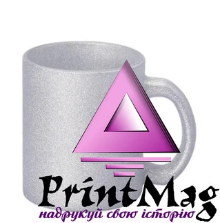 ЧАШКА СУБЛІМАЦІЙНА 330мл ГЛІТТЕР СРІБЛО З БЛИСКОМ