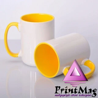 ЧАШКА КОЛЬОРОВА BIG 425 ml, colored inside (YELLOW)/ЖОВТА