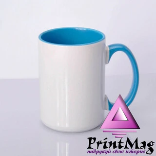 ЧАШКА КОЛЬОРОВА BIG 425 ml, colored inside (BLUE)/БЛАКИТНА