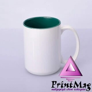 ЧАШКА КОЛЬОРОВА BIG 425 ml, colored inside (GREEN) КОЛІР ТІЛЬКИ ВСЕРЕДИНІ