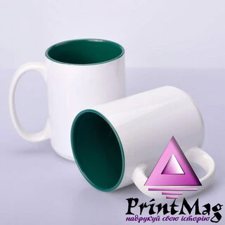 ЧАШКА КОЛЬОРОВА BIG 425 ml, colored inside (GREEN) КОЛІР ТІЛЬКИ ВСЕРЕДИНІ