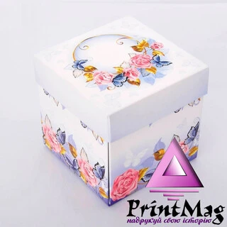 УПАКОВКА ДЛЯ ЧАШОК 330мл З КРИШКОЮ КВІТИ-БАБОЧКИ - 1