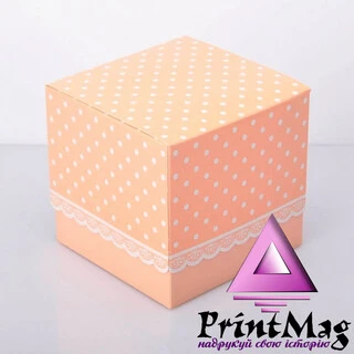 УПАКОВКА ДЛЯ ЧАШОК 330мл З ПРИНТОМ АЖУРНА (БЕЖЕВА) - 1