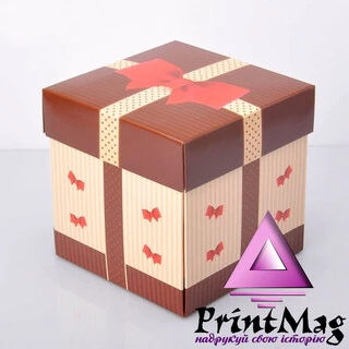 УПАКОВКА ДЛЯ ЧАШОК 330мл З КРИШКОЮ КОРИЧНЕВО-БЕЖЕВА - 1