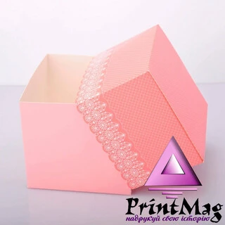 УПАКОВКА ДЛЯ ЧАШОК 330мл З ПРИНТОМ АЖУРНА (РОЖЕВА) - 1