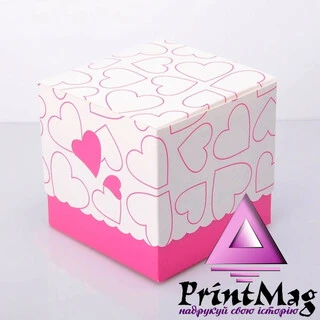 УПАКОВКА ДЛЯ ЧАШОК 330мл З ПРИНТОМ СЕРЦЕ (РОЖЕВА) - 1