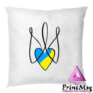 Подушка Тризуб з серцем України