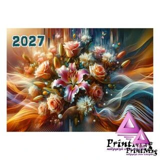 Квартальний календар на 2027р "Абстрактний букет"