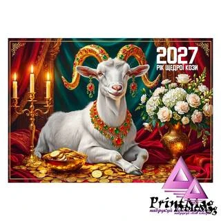 Квартальний календар на 2027р "Щедра коза"