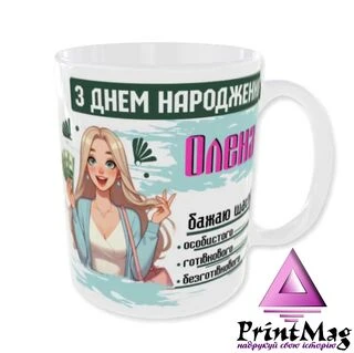 Іменна Чашка "З днем народження" / Кружка іменинниці на День народження